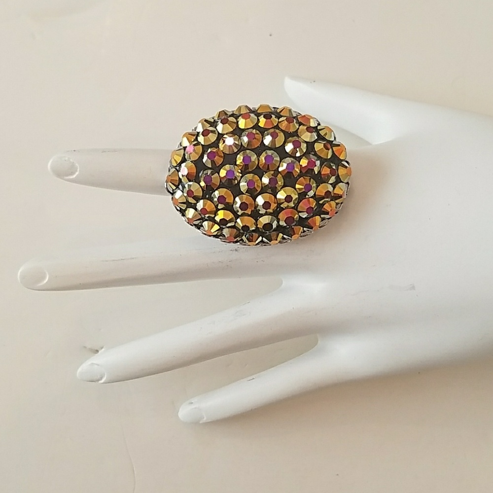 GASOLINE GLAMOUR rhinestone ring metallic VOLCANO